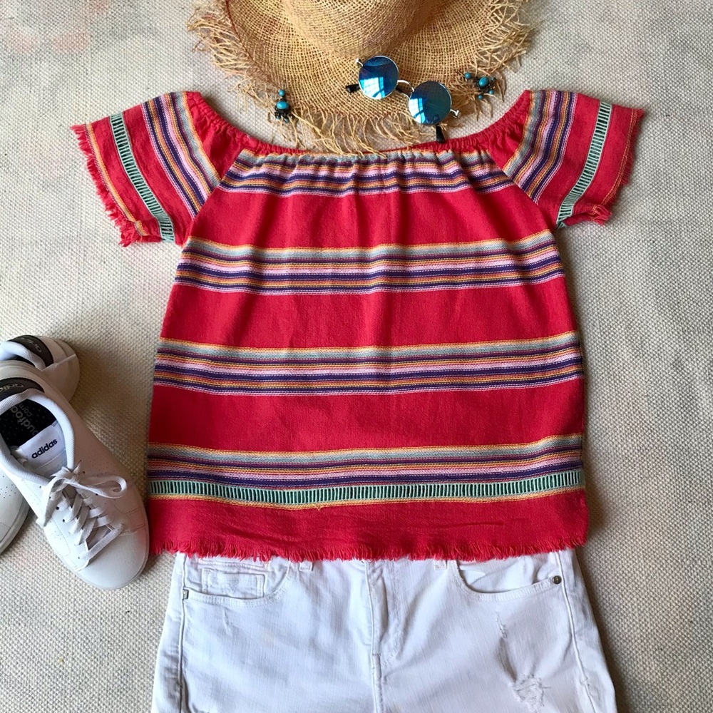 Off The Shoulder Stripe Top